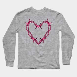 Pink barbed wire heart Long Sleeve T-Shirt